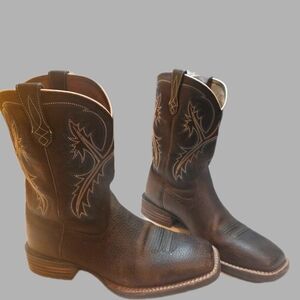 Men's Western Leather Boots - Brown